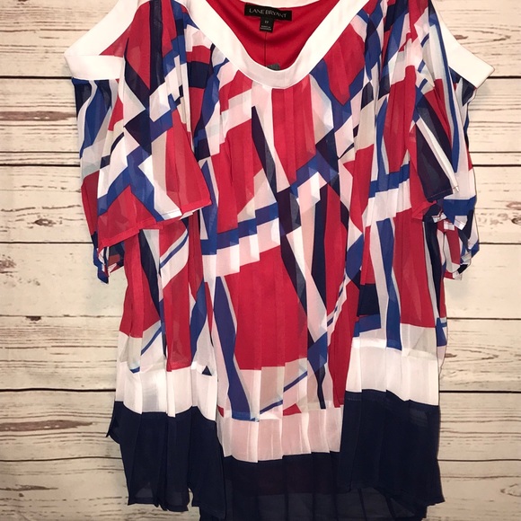 Lane Bryant Womens Sz 22 Pleated Multi Color - Picture 3 of 4